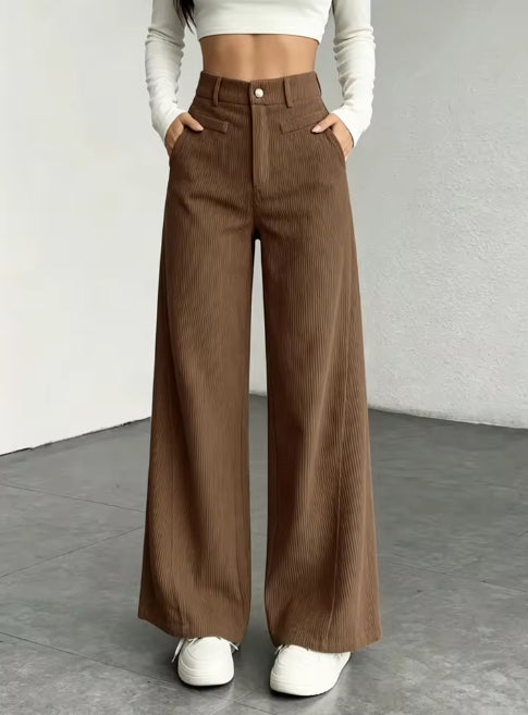 Maria | Pantalones de Pana de Pierna Ancha