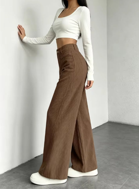 Maria | Pantalones de Pana de Pierna Ancha
