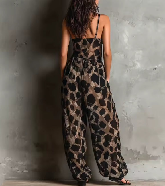 Maria - Mono de mujer ligero con estampado de leopardo