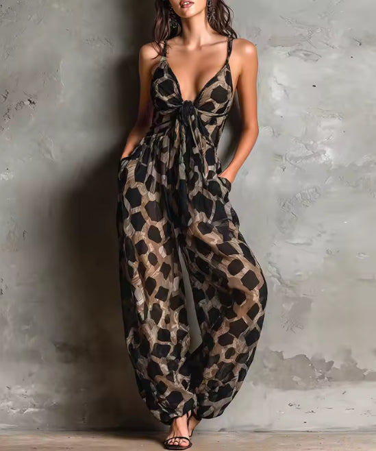 Maria - Mono de mujer ligero con estampado de leopardo