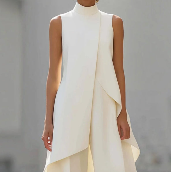 Valentina | Mono elegante con top de cuello alto drapeado