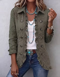 Chaqueta Boho-Chic con Bordado Floral y Volantes