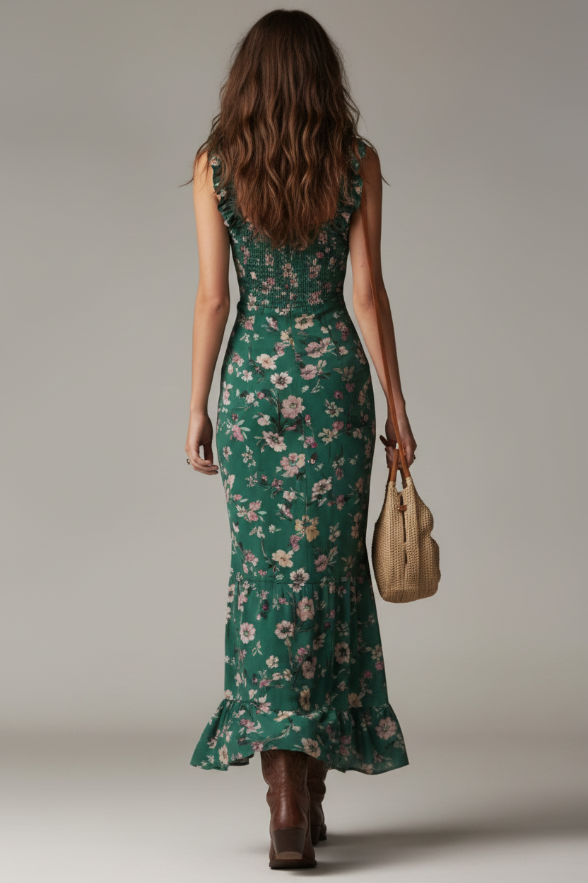Vestido verde espalda HD